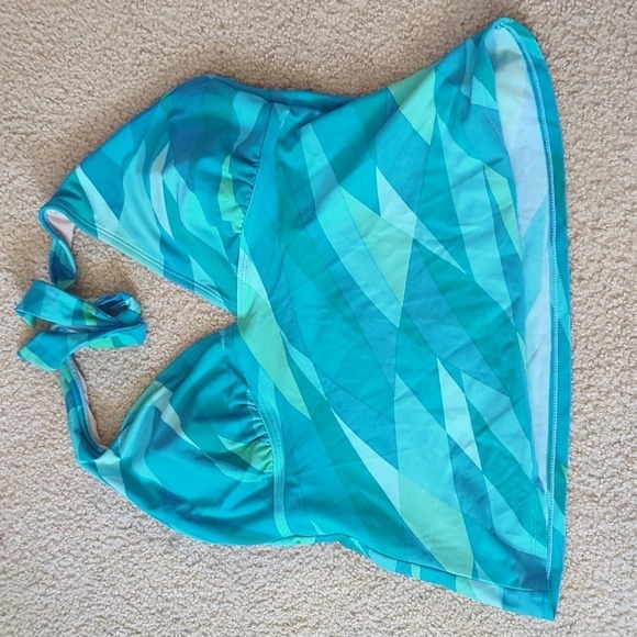 Beach Native Blue Tankini & Skirt Bikini Bottom Swimsuit Set Size 10 - Picture 2 of 10
